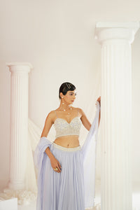 Powder blue embroidered lehenga set