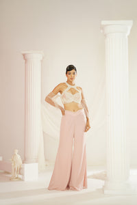 Blush pink embellished Blouse and pallazo set