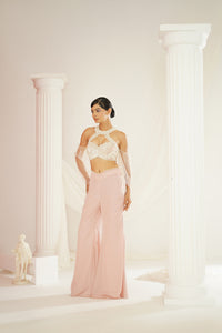 Blush pink embellished Blouse and pallazo set