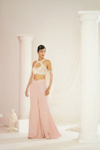 Blush pink embellished Blouse and pallazo set