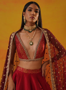 Maroon Lehenga Choli Set