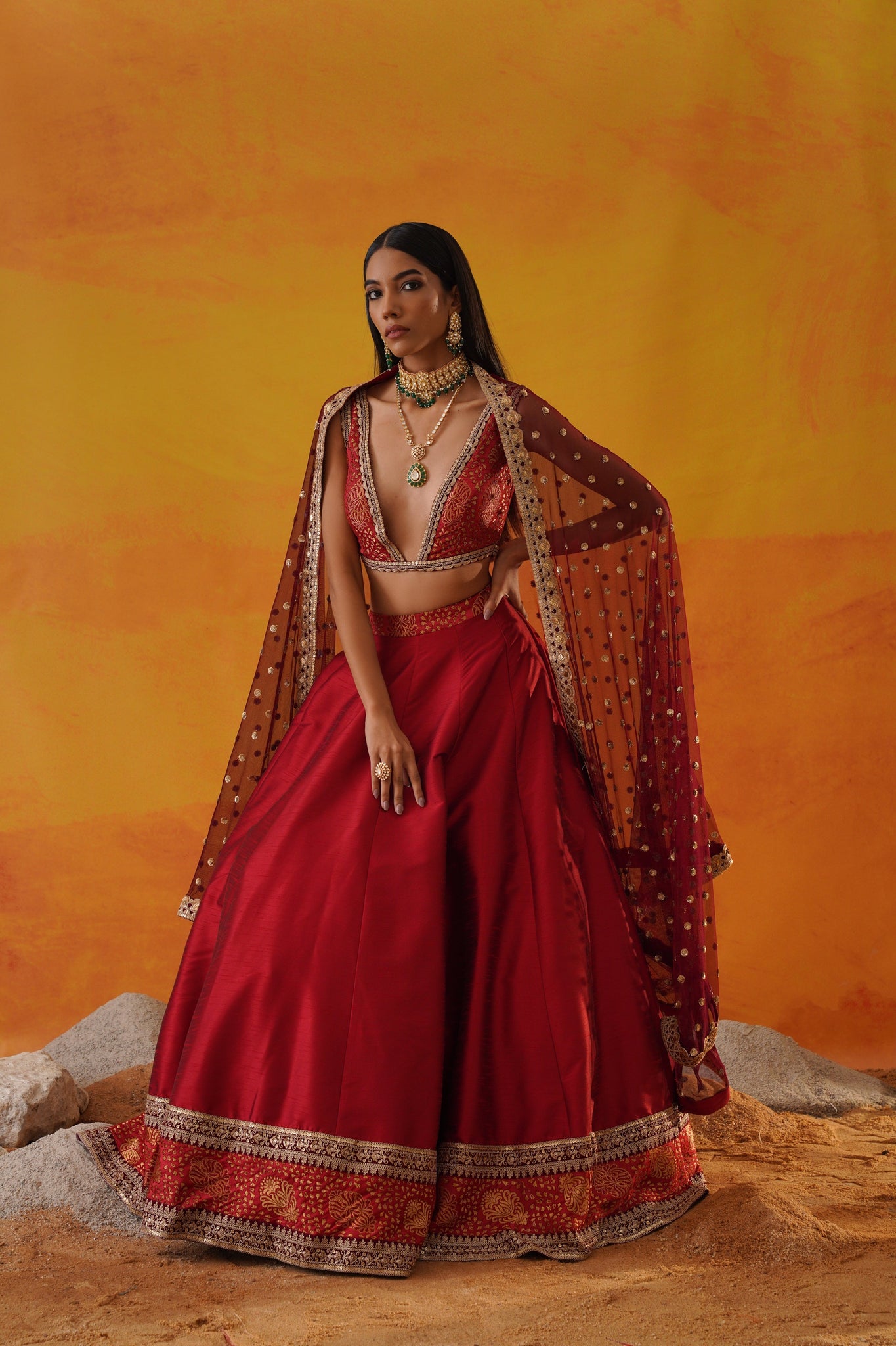 Maroon Lehenga Choli Set