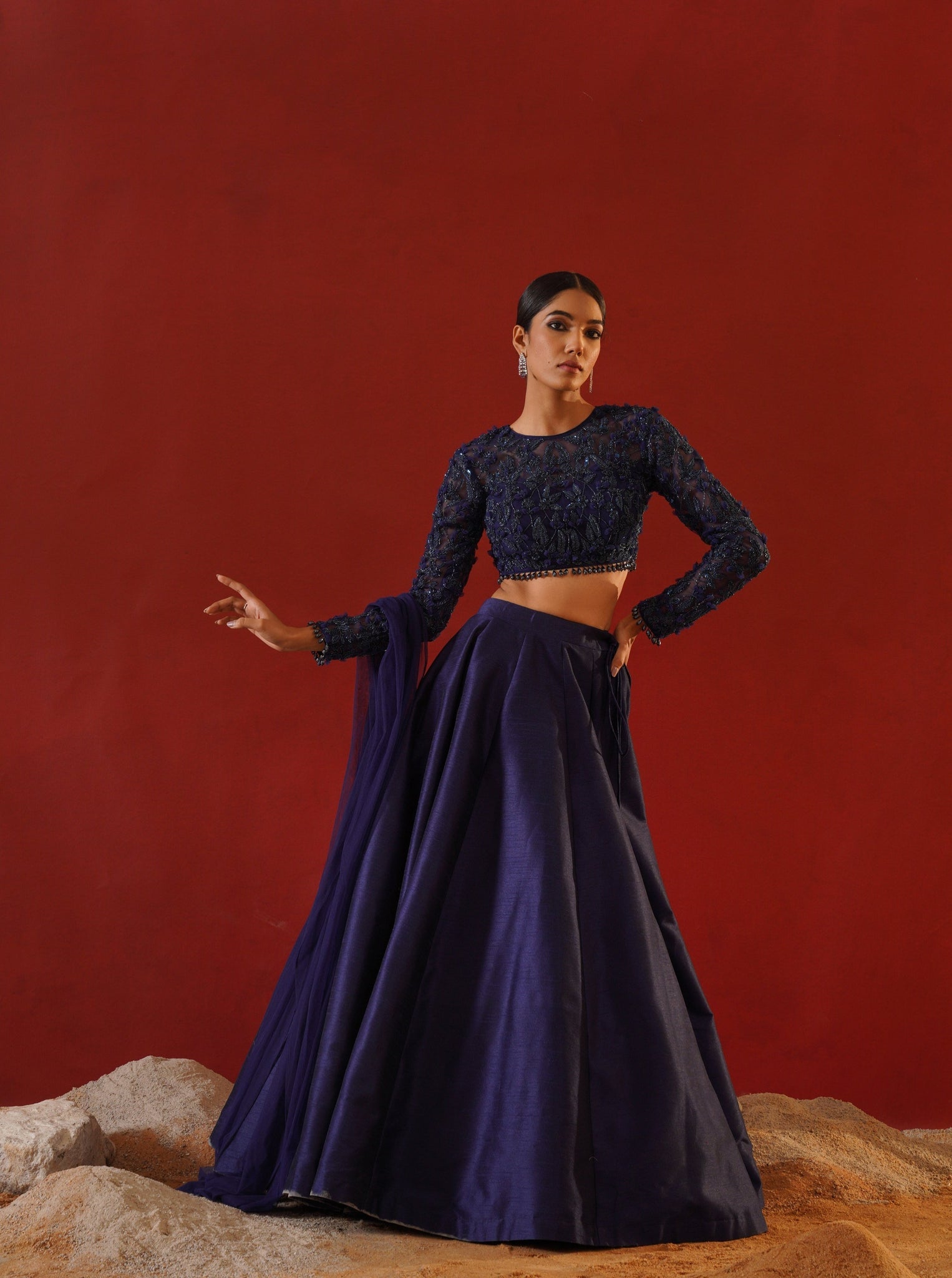 Navy Lehenga Choli Set