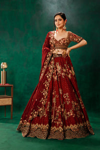 Maroon Lehenga Choli Set