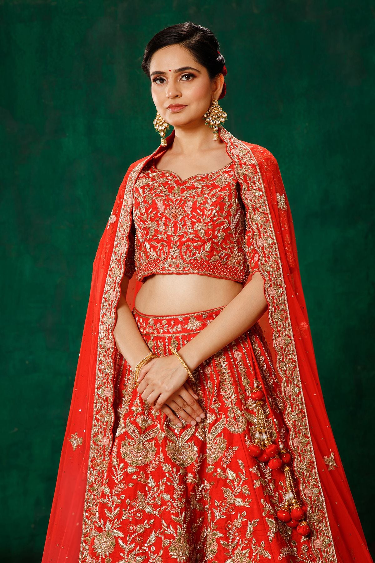 Blood Red Lehenga Choli Set