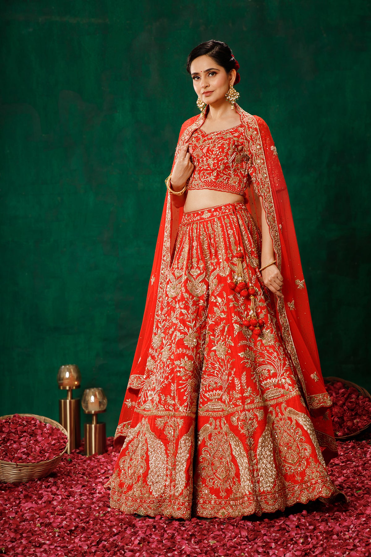 I always knew that I wanted to be a quintessential red bride. I went with a blood  red lehenga with gold embroidery and embellishments. I… | Instagram