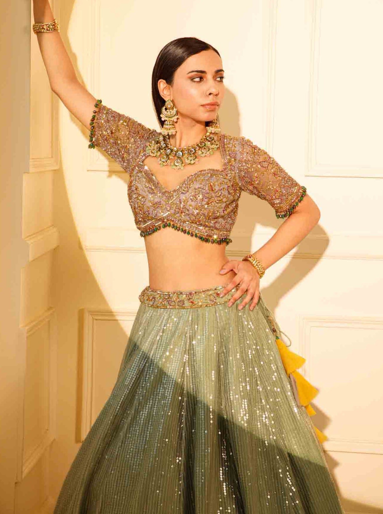 Sage Green Lehenga Set