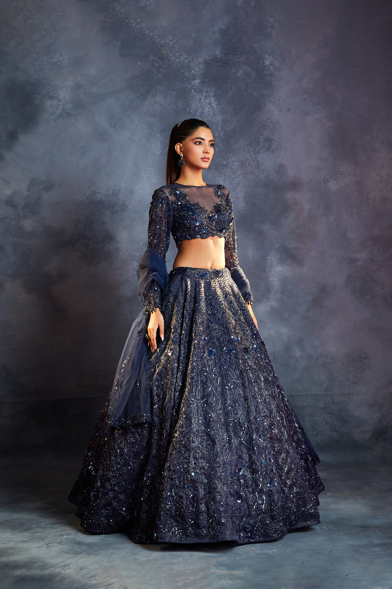 Kapda Dori _Lehenga_Blue