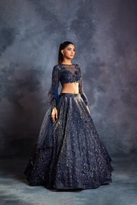 Kapda Dori _Lehenga_Blue