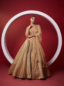 Kapda Dori _Lehenga_Beige